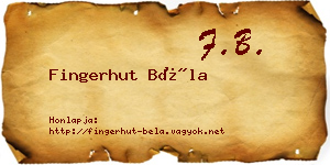 Fingerhut Béla névjegykártya