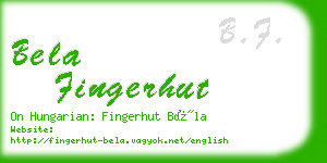 bela fingerhut business card
